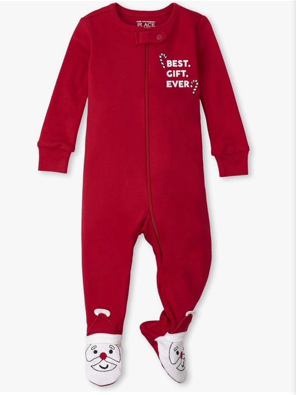 The Children's Place Red 'Best. Gift. Ever.' Holiday Footed One-Piece Set of 2